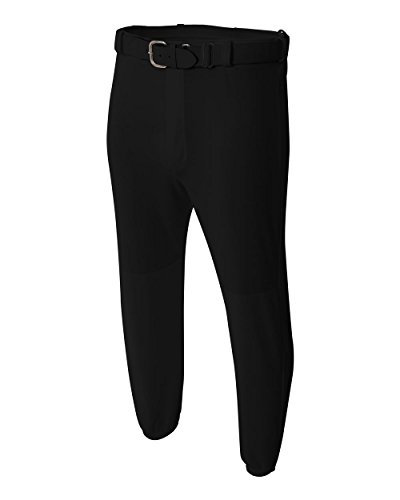 A4 Sportswear Black Adult Medium Baseball Pull-up Baseball/Softball Pants