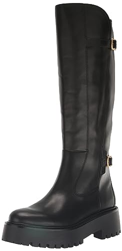 Sam Edelman Women's Elayna Combat Boot, Black Leather, 6