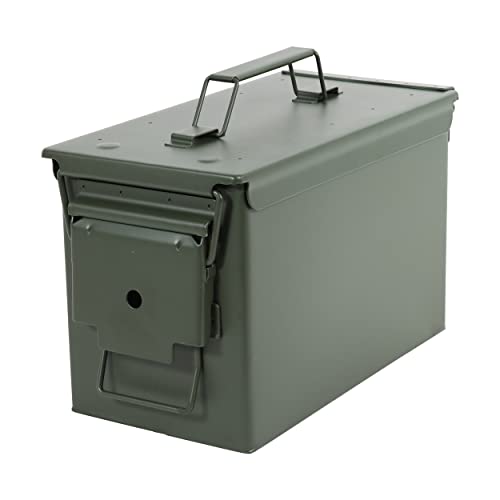 Redneck Convent Ammo Can 50 Cal Solid Steel Military Metal Ammo Box with Airtight Sealed Lid to Protect Ammunition Gear