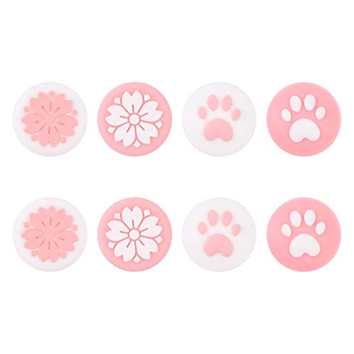 BENBO 8PCS Thumb Grip Caps, Cat Claw Design and Analog Sakura Grips Joystick Caps for Nintendo Switch & Switch Lite, Silicone Cover for Joy-Con Controller
