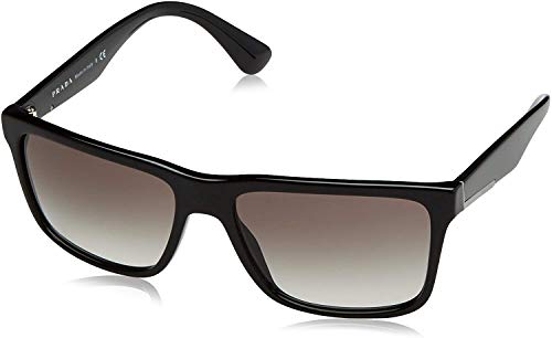 Prada Conceptual PR 19SS 1AB0A7 Black Plastic Square Sunglasses Grey Gradient Lens