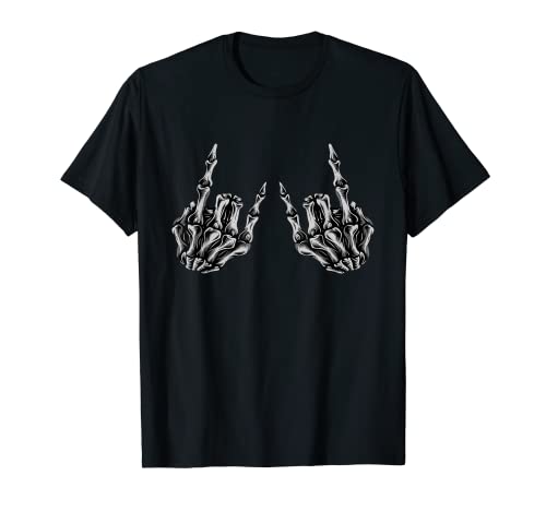 Rock On Band Tees - Rock And Roll Halloween Skeleton Hands T-Shirt