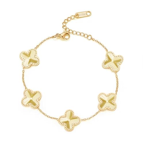 LYTWS 18K Gold Plated Lucky Bracelet |Adjustable Bracelets| Cute Link Bracelets Jewelry Gifts for Women Teen Girls,Gold