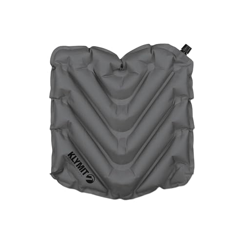 Klymit V Seat, Lightweight Inflatable Travel Cushion, Best for Camping, Bleachers, or Glassing Pad , Gray