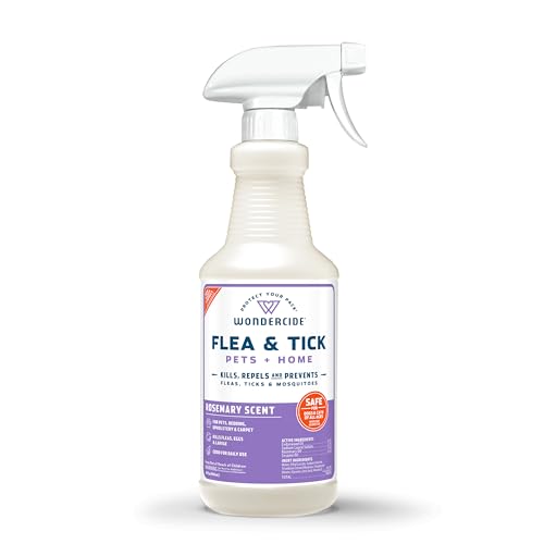 Wondercide - Flea, Tick & Mosquito Spray for Dogs, Cats, and Home - Killer, Control, Prevention, Treatment - with Natural Essential Oils - Pet and Family Safe - Rosemary 16 oz