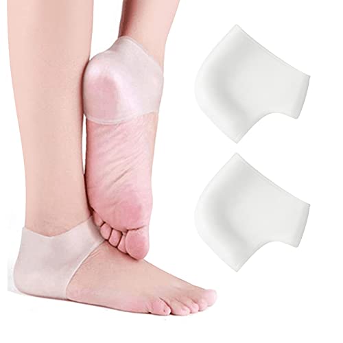 Pinkiou Heel Cups for Pain Relief Silicone Gel Heel Pads Cushion for Women and Men, Heel Protectors 1 Pairs Moisturizing for Plantar Fasciitis, Blister, Cracked Foot