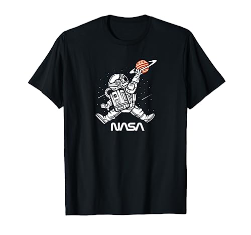 Astronaut Basketball Jump NASA Worm T-Shirt