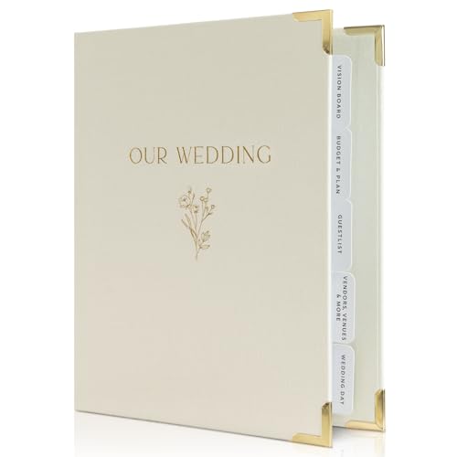 Beautiful Wedding Planner Book And Organizer - A Unique Linen Binder For the Bride Perfect To Plan Your Big Day - An Exceptional Engagement Gift For Newly Engaged Couples, Future Brides, And Grooms