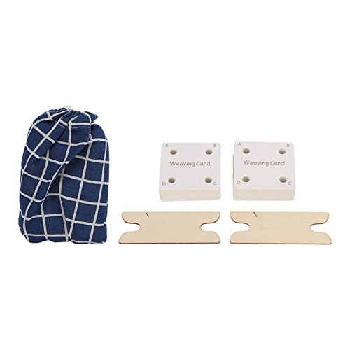 Tablet Weaving Card, Convenient Weaving Cards Paper Loom Cards with 2Pcs Shuttles Storage Bag for Loom Weaving Supplies