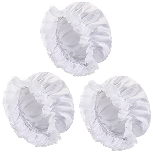 3 Pieces Grandma Gifts Colonial Hats Mob Cap Women Colonial Mob Hat White Bonnet White Costume Mob Cap for Christmas Halloween Revolutionary Dress
