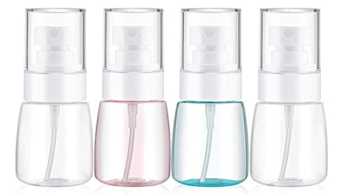 TOSERSPBE Spray Water Bottle Hair Mister Fine Mist Stylist Sprayers 360 Empty Small Misting Spritzer erfume Atomizer with Pump Clear Containers (4PCS/1oz)