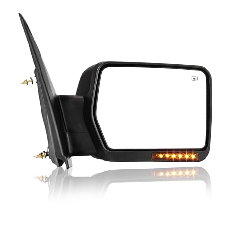 Perfit Zone TOWING MIRROR Fit 07-14 F150 POWER HEATED W/AMBER SIGNAL Black RIGHT Passenger Side Mirror Replacement