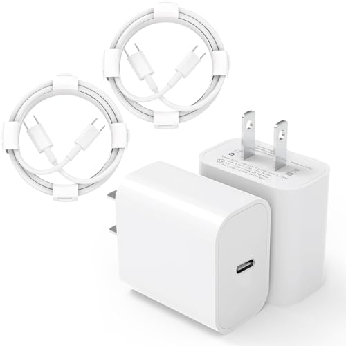 iPhone 15 Charger USB C Wall Charger iPad Pro Charger 2-Pack 20W Type C Charger Block with 2 Pack 6FT USB C Cable for iPhone 15/15 Plus/15 Pro/15 Pro Max/iPad Pro/Mini/Air/Air4/AirPods/Switch/Samsung