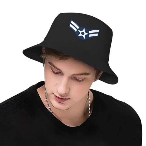 LIICHEES E3 USAF Am1 Bucket Hat for Men Women Boonie Hat Outdoor Summer Vacation Beach Travel Fishing Cap Black