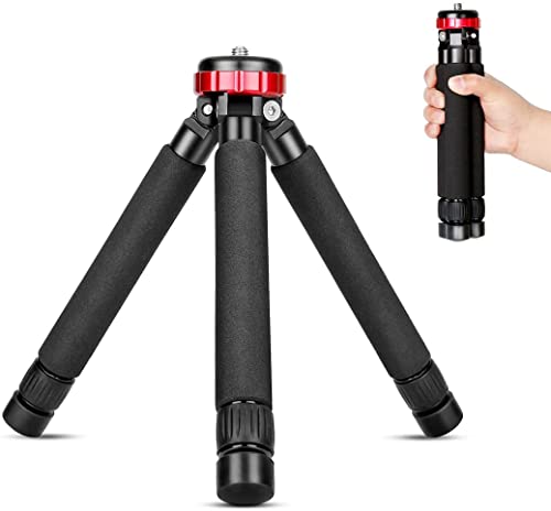 Koolehaoda Mini Tripod All Metal Tabletop Tripod Stand with 1/4 and 3/8 Screw Mount and Function Leg Design, Max Height 13 inch, Load up to 10kg/22lbs,for DSLR Camera,Monopods