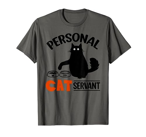 Funny Black Cat Personal Cat Servant T-Shirt