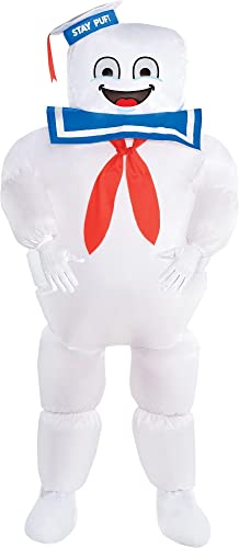 Party City Inflatable Stay Puft Marshmallow Man Halloween Costume for Kids, Ghostbusters, Medium (8-10), with Headpiece