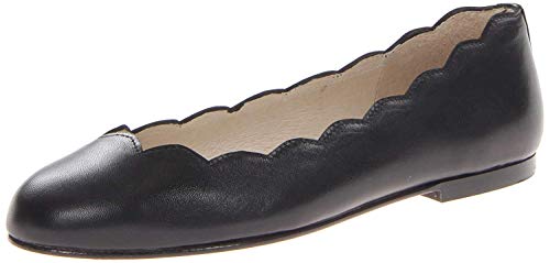 French Sole FS/NY Women's Jigsaw Ballet Flat,Black Leather,8 M US