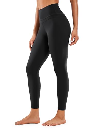 CRZ YOGA Womens Naked Feeling Workout 7/8 Yoga Leggings - 25 Inches High Waist Tight Pants Black X-Small