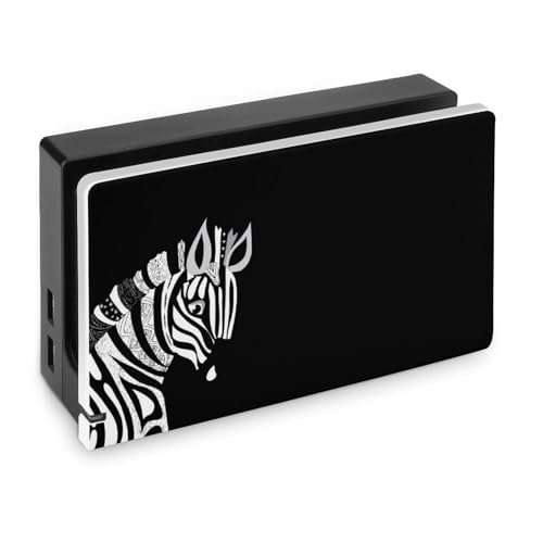Black White Zebra PC Hard Face Plate Cover Compatible with Switch Charging Dock Slim Shell Anti-Scratch Case