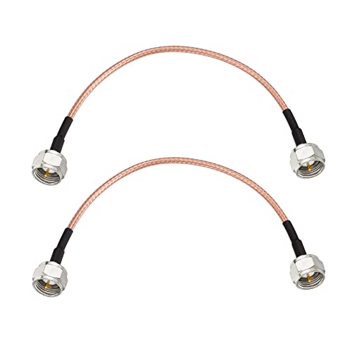 Superbat TV Coax Cable, 6 inches Slim Coax 75 Ohm RG179 with F-Type Connectors for TV, Satellite & Antenna Cable 2-Pack