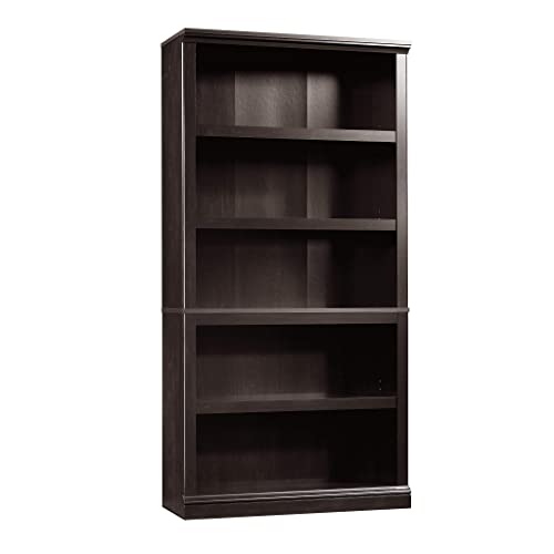 Sauder Miscellaneous Storage 5 Bookcase/Book Shelf, L: 35.28' x W: 13.23' x H: 69.76', Estate Black