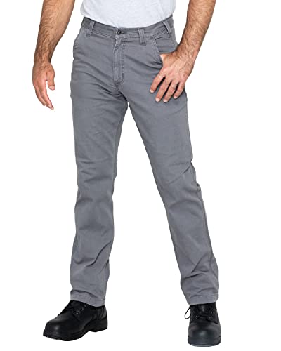 Carhartt mens Rugged Flex Relaxed Fit Canvas Work Pants, Gravel, 34W x 34L US
