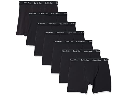 Calvin Klein Men's Cotton Stretch 7-Pack Boxer Brief, 7 Black, L