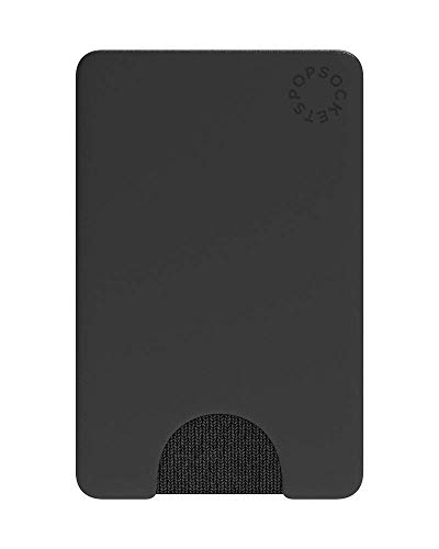 PopSockets Phone Wallet, Phone Card Holder, No Grip Wallet - Black