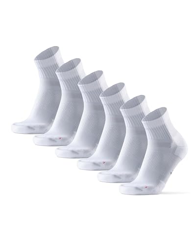 DANISH ENDURANCE 3 Pack Running Socks for Long Distances, Quarter, Men & Women, White, US Women 11-13 // US Men 9.5-12.5