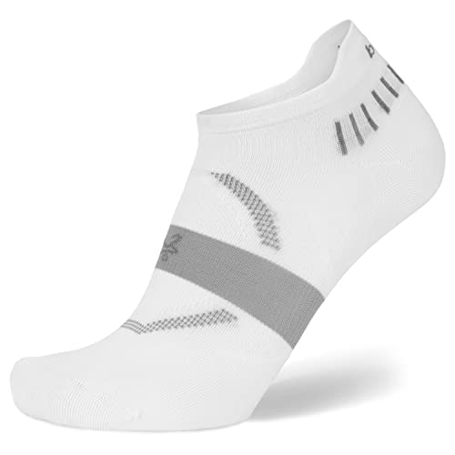 Balega Hidden Dry Moisture Wicking Performance No Show Athletic Running Socks for Men and Women (1 Pair), White, Medium
