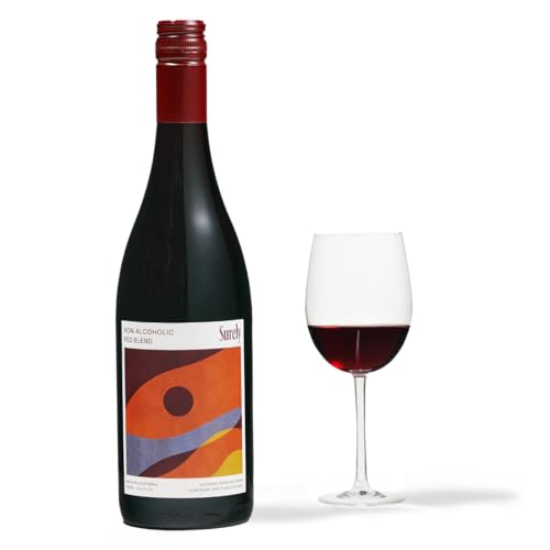 Surely Non Alcoholic Wine, Red Blend, Alcohol-Removed Red Wine, 5g Sugar, 30 Calories, De-alcoholized, Low Sugar, Low Calorie, Gluten Free, 750ml (25 fl. oz)