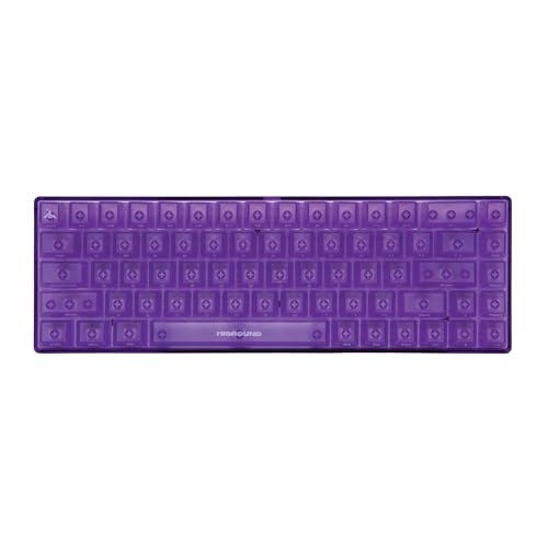 Higround Crystal Amethyst Basecamp 65% Mechanical USB Wired Gaming Keyboard, White Flame Switches, Programable RGB, Transparent/Translucent, Hot-Swappable, Deep Thock Creamy Sounding PC Keyboard