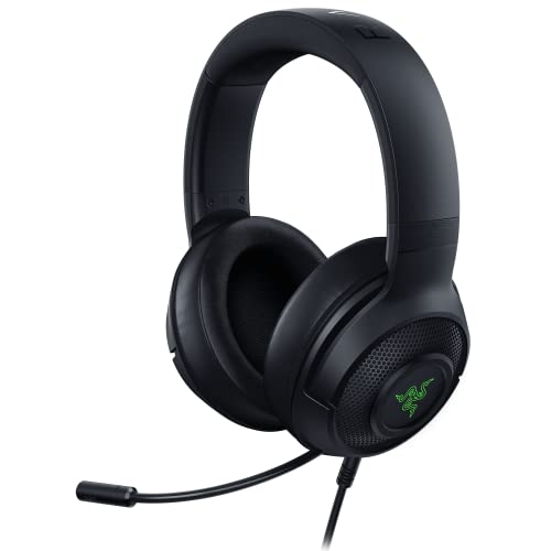 Razer Kraken V3 X Gaming Headset: 7.1 Surround Sound - Triforce 40mm Drivers - HyperClear Bendable Cardioid Mic - Chroma RGB Lighting - for PC - Classic Black