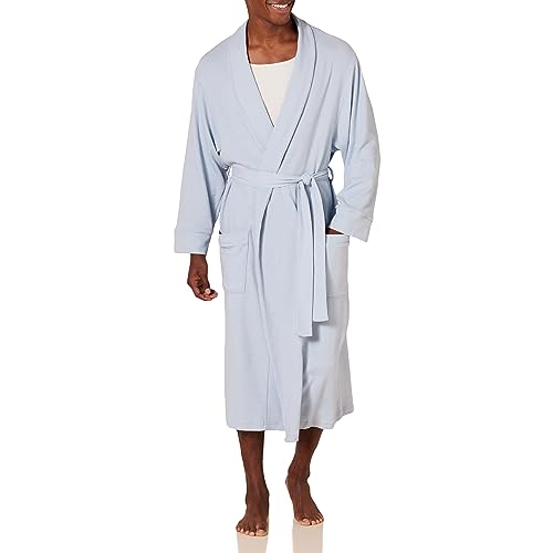 Amazon Essentials Men's Lightweight Waffle Robe (Available in Big & Tall), Dusty Blue, XX-Large