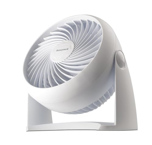 Honeywell HT-904 TurboForce Tabletop Air Circulator Fan, Small, White – Quiet Personal Fan for Home or Office, 3 Speeds and 90 Degree Pivoting Head