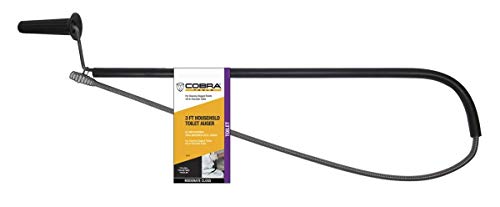 Cobra Products 40030 3/8-Inch by 3-Feet Home Toilet Auger, 3/8 in X 3 ft, Black & Gray