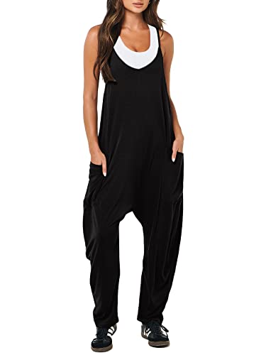 ANRABESS Womens Jumpsuits Casual Summer Outfits Rompers 2024 Trendy Comfy Spring Clothes Sexy Loose Baggy Overalls Jumpers Fashion Travel Trip Vacation 949heise-L