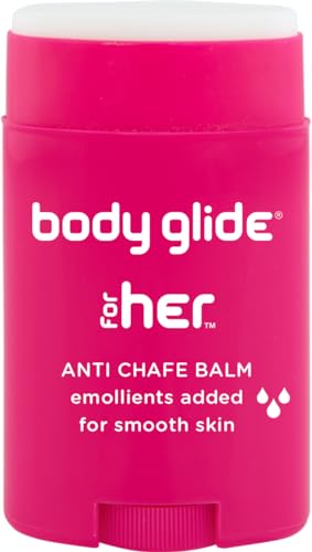 Body Glide For Her Anti Chafe Balm | Chafing stick with added emollients | Great for dry, sensitive skin and/or sensitive areas | Use on chest, bra, butt, groin, arm, and thigh chafing | 1.5oz