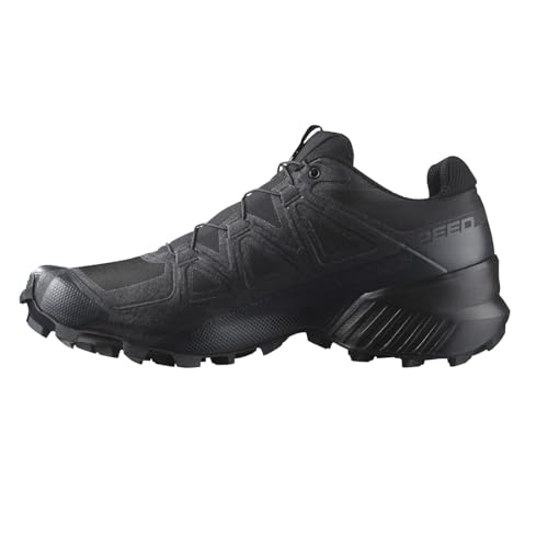 Salomon Men's SPEEDCROSS Trail Running Shoes for Men, Black / Black / Phantom, 10