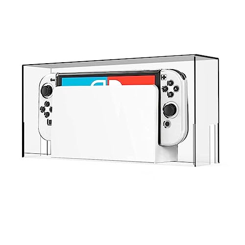 Clear Dust Display Box Cover for Switch/OLED Dock (only Cover), Waterproof and dustproof Clear Protective Case Support Nintendo Switch/OLED Dock