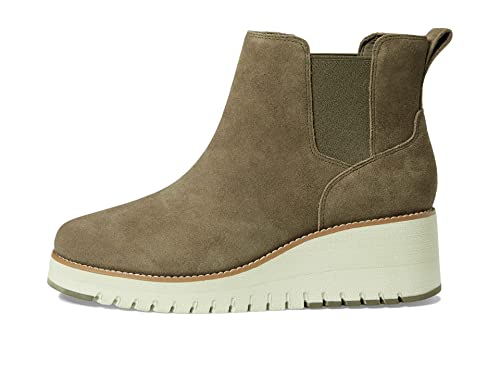 Cole Haan Zerogrand City Wedge Boot Stone Gray Suede 7.5 B (M)