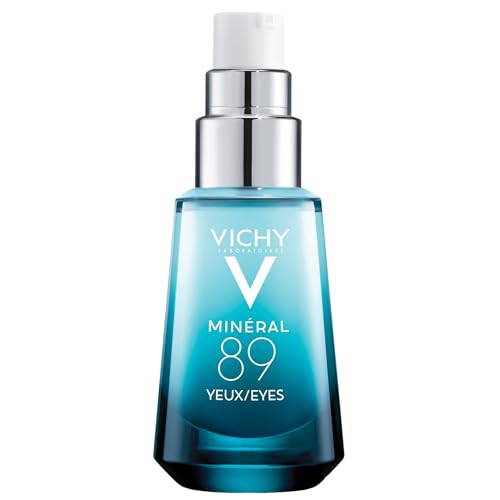 Vichy Mineral 89 Eyes Serum with Caffeine and Hyaluronic Acid | Moisturizing Under Eye Cream Gel to Smooth Fine Lines and Hydrate Eye Area | Suitable for Sensitive Skin & Fragrance Free | 0.5 Fl. Oz.