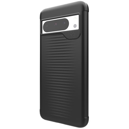ZAGG Luxe Google Pixel 8 Case – Slim & Stylish Design with 10ft Drop Protection, Made from 100% Recycled Content, Wireless Charging Compatible Phone Case, Black