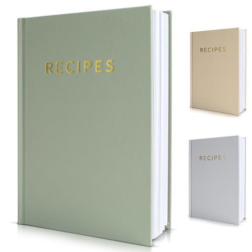 ZICOTO Aesthetic Blank Recipe Book with Waterproof Cover - The Perfect Recipe Notebook To Write In Your Own Recipes - Simplified Blank Cookbook to Organize Your Recipes