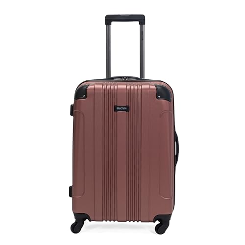 Kenneth Cole REACTION Out of Bounds Lightweight Hardshell 4-Wheel Spinner Luggage, Rose Gold, 24-Inch Checked