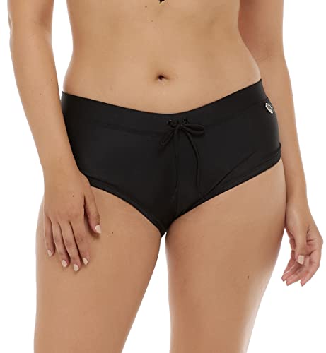 Body Glove Women's Smoothies Sidekick Solid Sporty Bikini Bottom Swimsuit Short, Black, Small