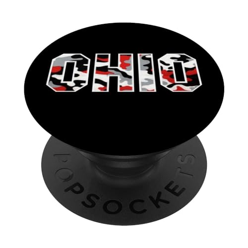 State of Ohio Ohioan Pride Camo Graphic Design PopSockets PopGrip: Swappable Grip for Phones & Tablets PopSockets Standard PopGrip