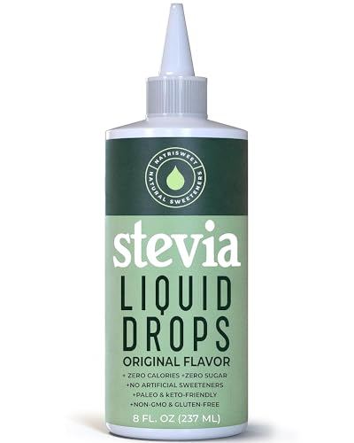 Stevia Liquid Drops, 8 Fl oz, 1823 Servings, Pure Concentrated Drops with Zero Calories & Zero Carbs, Delicious Sugar Substitute Great for Keto & Paleo Diets, by Natrisweet