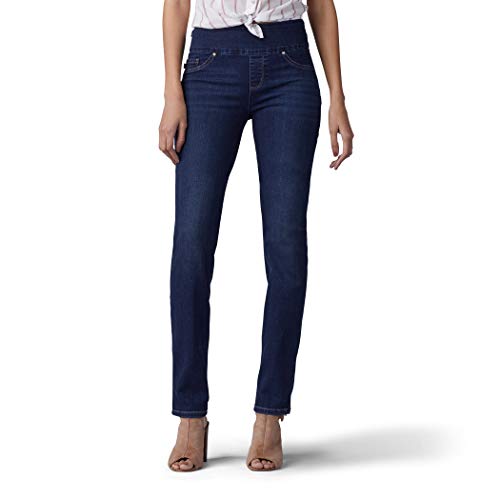 Lee Women's Sculpting Fit Slim Leg Pull On Jean, Infinity, 10 Medium